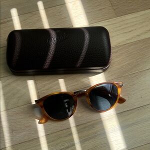 Persol Amber Sunglasses with Black Case